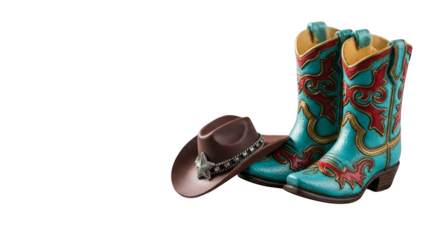 Turquoise Cowboy Boots Hat