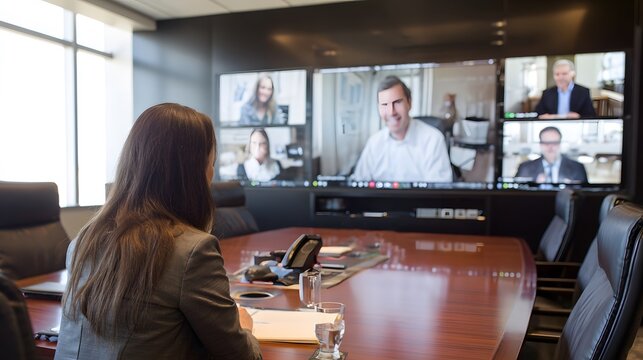 CEO leading virtual town hall meeting using digital technology