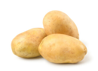 Fresh potatoes isolated on white.