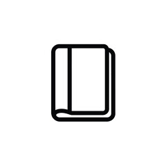 Black Icon Design of a Closed Book with Transparent Background and Soft Rounded Corners