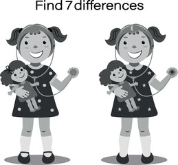 educational exercise children find 7 differences