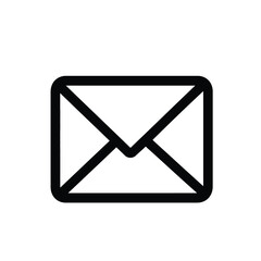 Black Outline of an Envelope on Transparent Background, Isolated Stock