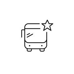 Bus and star. Favorite routes and VIP transportation services. Pixel perfect, editable stroke vector icon