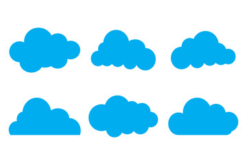 Cloud icon, cloud shape. Set of different clouds. Collection of cloud icon, shape, label, symbol. Graphic element vector. Vector design element for logo, web and print.