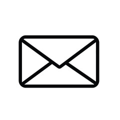 Black Thin Line of Envelope Icon on Transparent Background, Simple Style Symbol Design