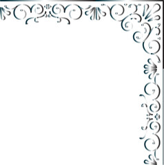 grey floral frame vector
