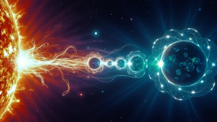 Obraz premium Multi star black hole sci-fi scene