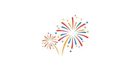 A vibrant firework explosion illustration. This colorful graphic icon symbolizes celebration, joy, and festive events like holidays or parties.