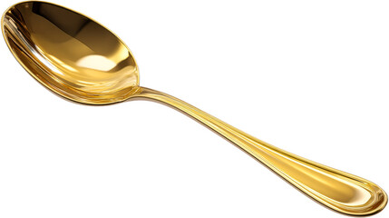 Elegant gold spoon on transparent background suitable for various uses