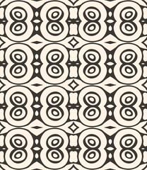 Retro geometric seamless pattern with swirling circles and round shapes, illustration for wallpaper design
