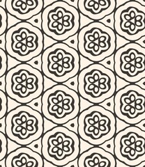 Black and white seamless vintage floral pattern with decorative retro flowers, leaves, and ornate textile fabric tile art illustration