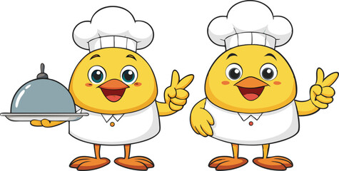 Chicks vector design, Chicks logo and icon design, Chef Cartoon Chicks illustration vector design