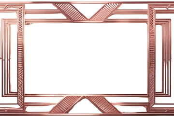 An elegant Art Deco style frame in luxurious rose gold, featuring intricate geometric patterns for a vintage 1920s look.