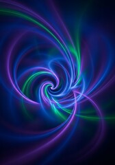 Abstract spiral of vibrant energy: A mesmerizing dance of light and color creating a dynamic flow