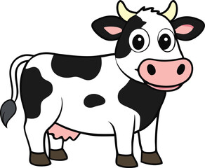 Cow vector design, Cow logo and icon design, Cartoon Cow illustration vector design