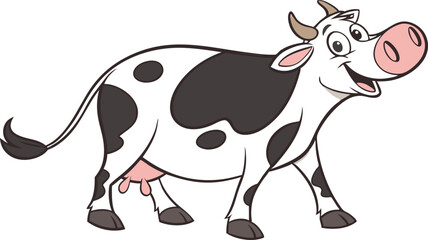 Cow illustration vector design in white background, Cow logo and icon icon design