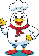 Cartoon Cock vector design, Cock logo and icon design, Chef Chicken illustration vector design