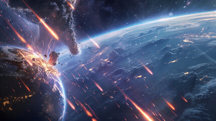 Outer Space with Meteoroids and Cosmic Elements

