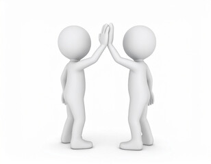 立体　人物　ハイタッチ　生成AI