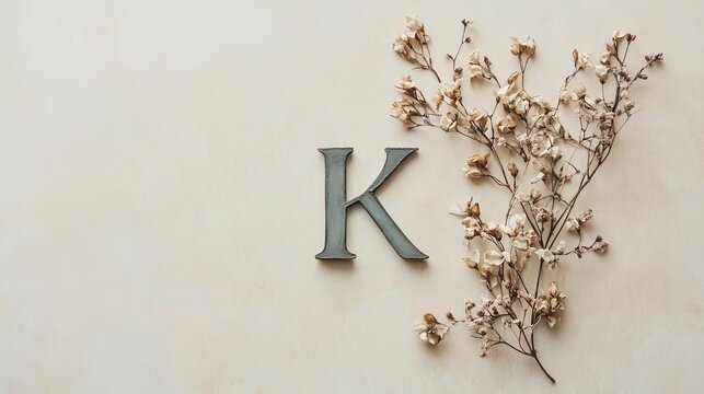 Green letters and dry flowers on a light beige color. A simple and classy invite for a wedding or special event.
