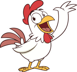 Chicken illustration vector design, Cock logo design