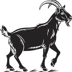 Goat illustration vector design, Goat logo and icon design, Goat Silhouette illustration vector design