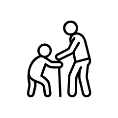 Fototapeta premium A man helps an elderly person