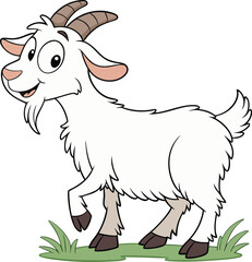 Goat vector design, Goat icon design, Goat Cartoon illustration vector design in white background