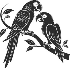 Silhouette Parrot in white background vector design, Parrot logo and icon design, Parrot vector design