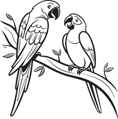 Silhouette Parrot illustration vector design, Parrot logo and icon design, Parrot illustration vector design