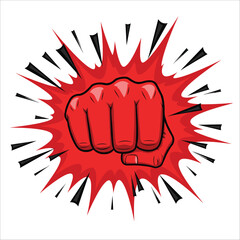 hand punch logo vector illustration