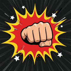 hand punch logo vector illustration