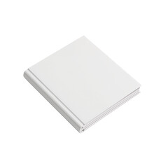 Minimalist closed hardcover book presentation on isolated transparent simple layout with blank