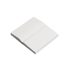 Open blank book on isolated background inviting creative storytelling and artistic