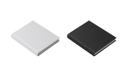 Monochrome isometric books provide a versatile contrast with a transparent field of creative