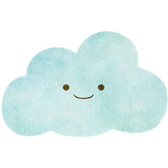 水彩で描いた曇りのイラスト