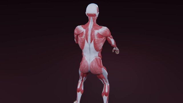 Fitness Exercise, Air Squat Exercise Animation, Exercise in Loop Animation, Male Muscle Highlight Demonstration