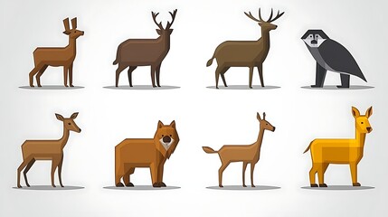 3. Adorable woodland animals in creative cartoon styling presented in soft colors against neutral backdrop