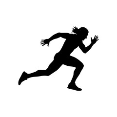 2d, black silhouette, running motion, sprinting pose. athletic movement, high-speed sports action, fitness and workout concept, silhouette, vector, illustration, fitness, running, runner, sport, actio