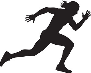 2d, black silhouette, running motion, sprinting pose. athletic movement, high-speed sports action, fitness and workout concept, silhouette, vector, illustration, fitness, running, runner, sport, actio