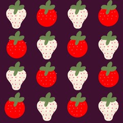 seamless pattern with strawberries
