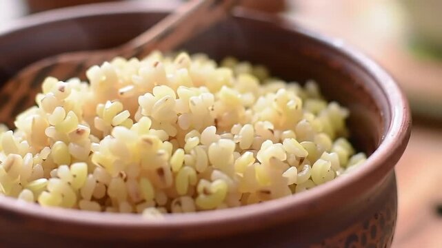 Bowl of Delicious Bulgur Wheat A Simple Grain Dish Showcase