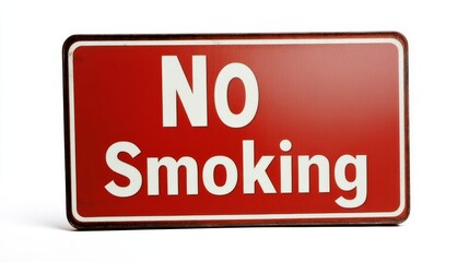 Red "No Smoking" sign with a white background. Perfect for use in public places.