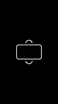 Rotate the phone from vertical to horizontal and rounded corners and two white arrows suitable for presentations, infographics, web design and instructional materials to show direction.