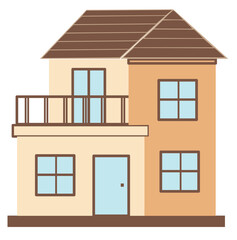 Single family house with roof and small trees.