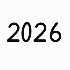 Creative 2026 concept with bold numbers against minimalist background for modern designs. 2026 theme emphasizes innovation and future possibilities in various applications.
