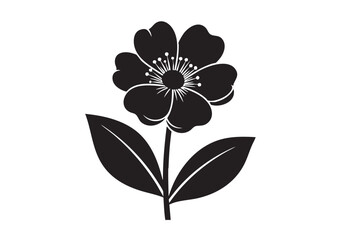 Elegant Black and White Flower Illustration Graphic Design with Floral Elements for Creative Projects