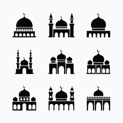 Collection of Simple Mosque Icons
