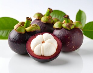 Obraz premium Fresh Mangosteen – The Queen of Tropical Fruits