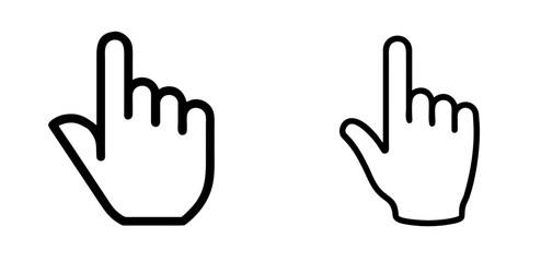 Hand Cursor Outline Vector Icon